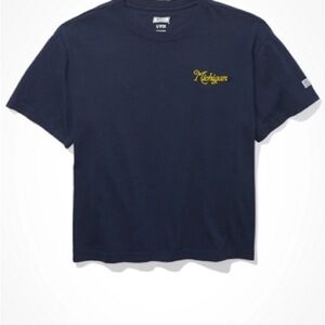 TAILGATE WOMEN'S MICHIGAN WOLVERINES CROPPED T-SHIRT